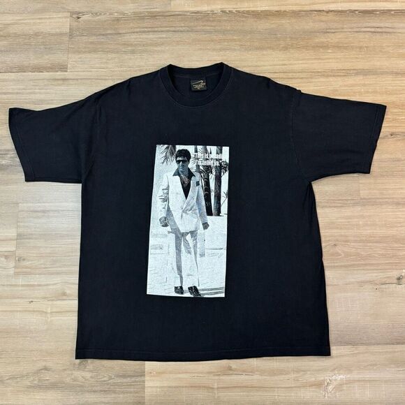 Vintage Gold Series Men's XL This Is Paradise Black Graphic Tee Shirt Scarface - Picture 1 of 4